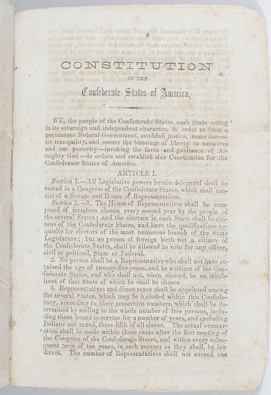 The Constitution of The Confederate States of America.