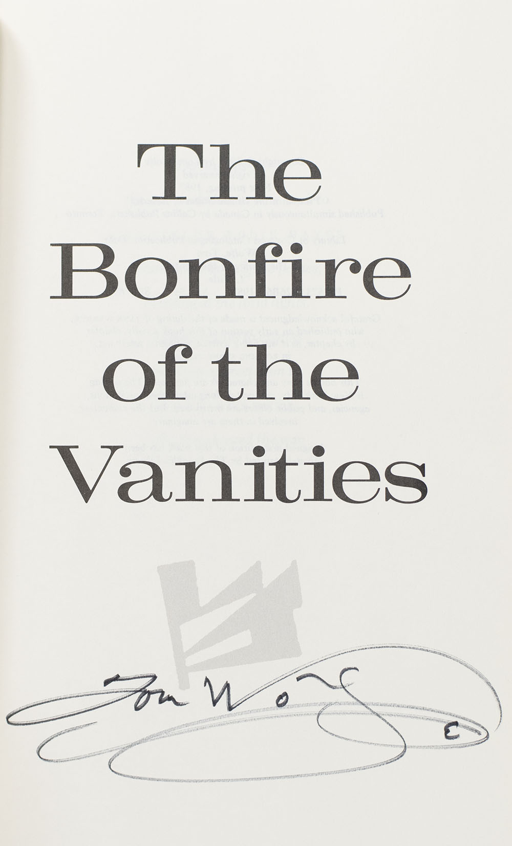 The Bonfire of the Vanities.