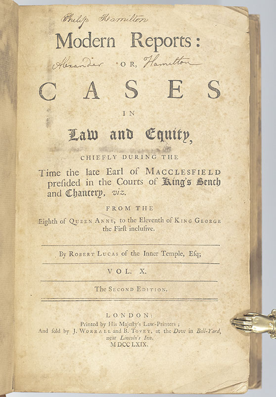 Modern Reports: Or, Cases in Law and Equity, Chiefly During the Time the late Earl of Macclesfield presided in the Courts of the King's Bench and Chancery, viz. From the Eighth of Queen Anne, to the Eleventh of King George the First Inclusive.