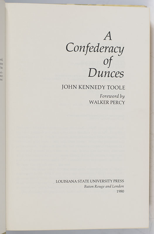 A Confederacy of Dunces.