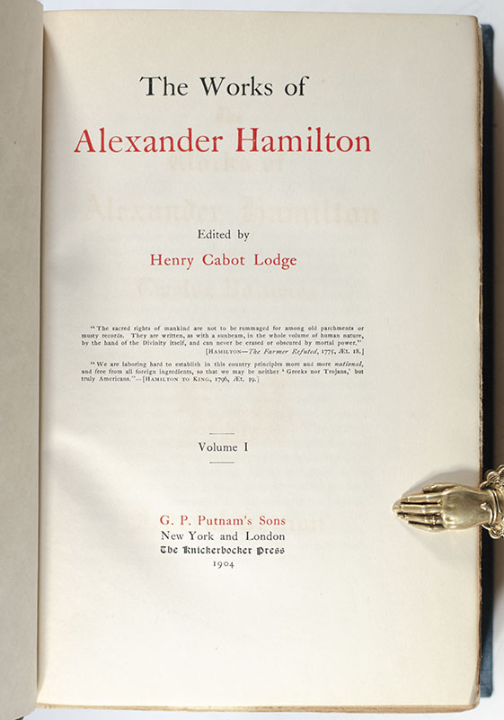 The Works of Alexander Hamilton.