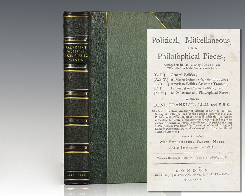 Political, Miscellaneous, and Philosophical Pieces; Arranged under the Following Heads and Distinguished by Initial Letters in each Leaf: General Politics; American Politics before the Troubles; American Politics during the Troubles; Provincial or Colony Politics; Miscellaneous and Philosophical Pieces.