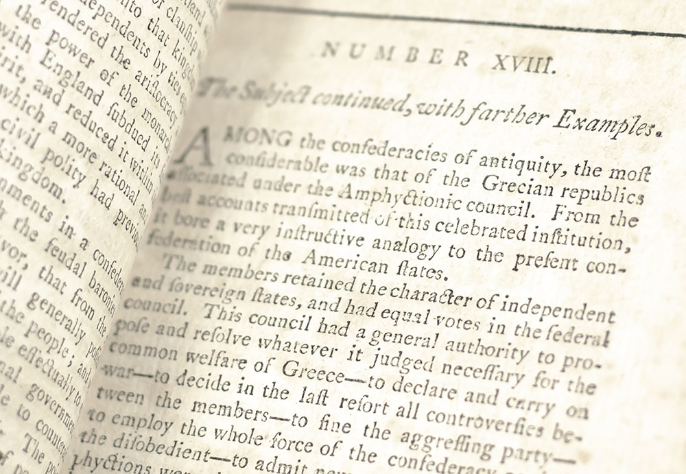 The Federalist: A Collection of Essays, Written in Favour of the New Constitution, Agreed Upon By the Federal Convention, September 17, 1787.
