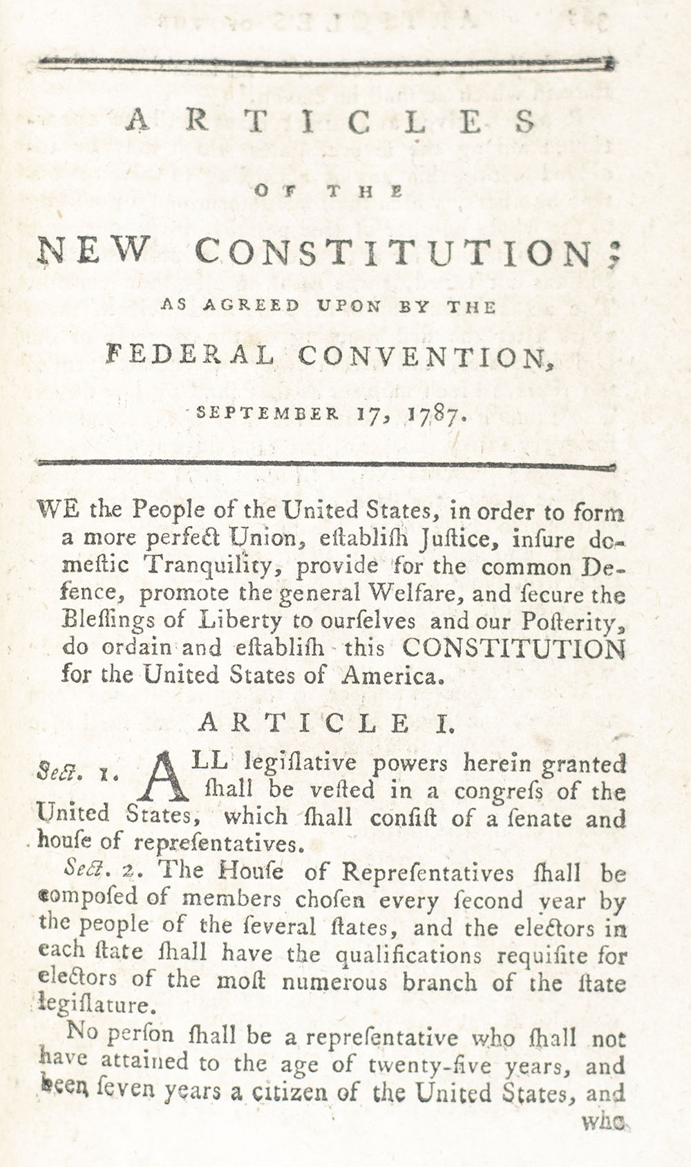 The Federalist: A Collection of Essays, Written in Favour of the New Constitution, Agreed Upon By the Federal Convention, September 17, 1787.