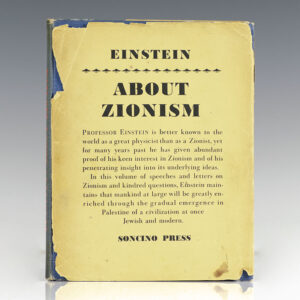 About Zionism: Speeches and Letters by Professor Albert Einstein.