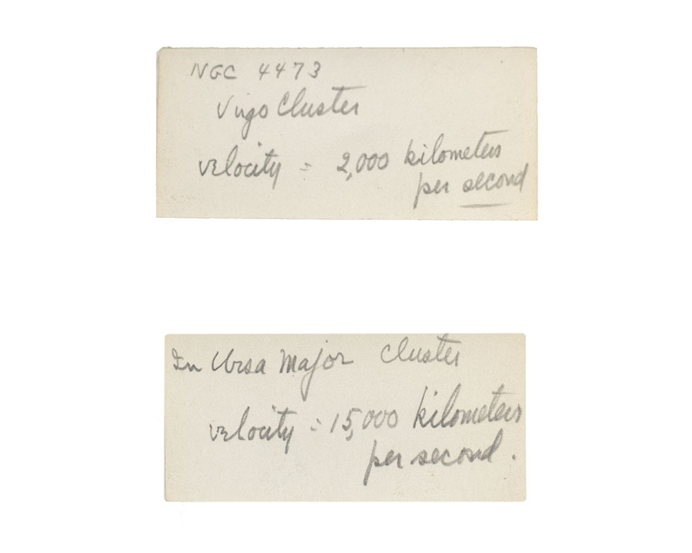 Edwin Hubble Annotated Virgo and Ursa Major Cluster Spectra.