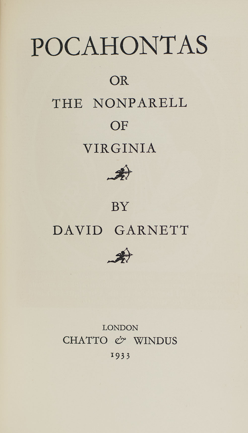 Pocahontas or The Nonparell of Virginia.