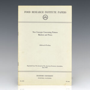 New Concepts Concerning Futures Markets and Prices.