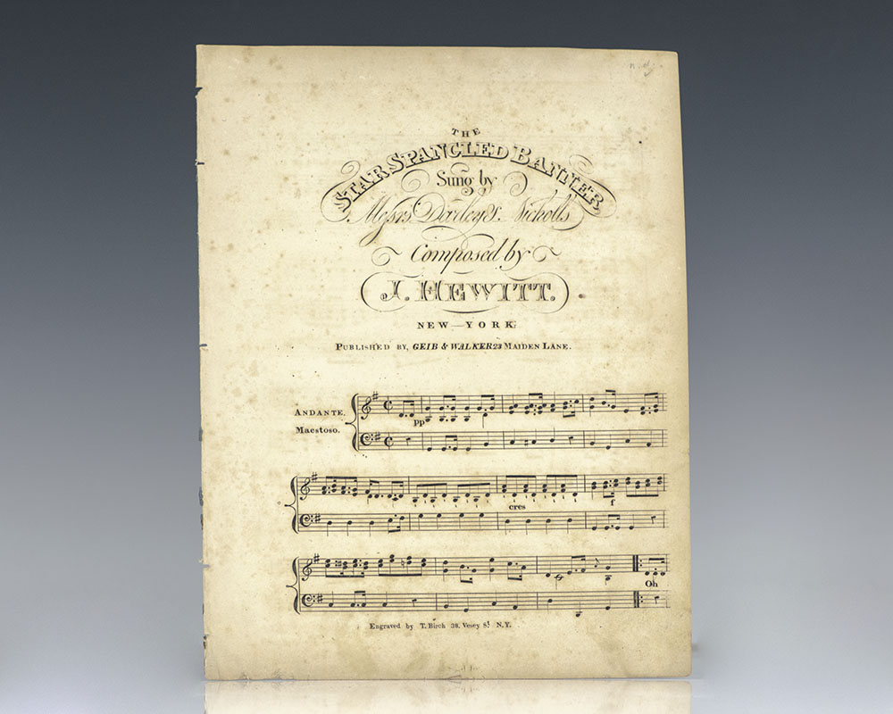 The Star Spangled Banner, Sung by Mesrs Darley & Nicholls Composed by J. Hewitt.