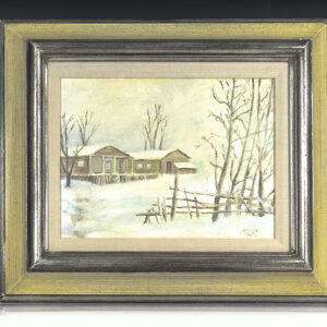 Dwight D. Eisenhower Camp David in Snow Painting.
