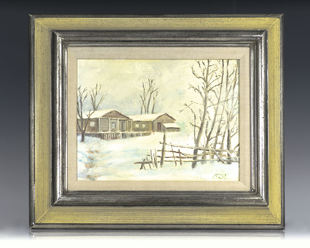 Dwight D. Eisenhower Camp David in Snow Painting.