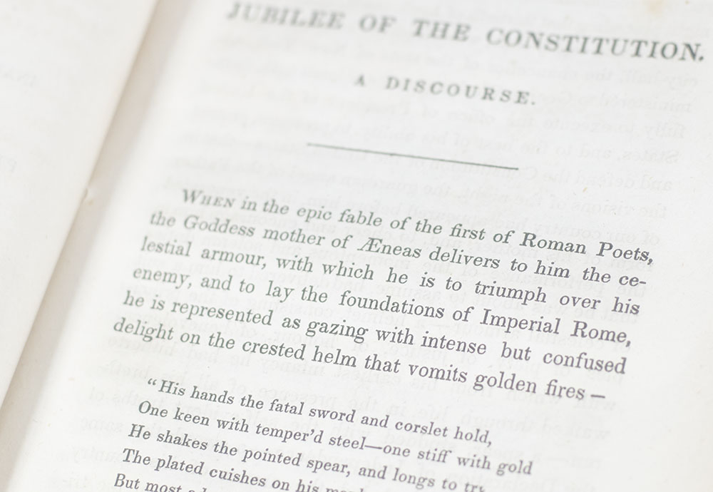 The Jubilee of the Constitution. A Discourse Delivered at the Request of the New York Historical Society, in the City of New York, on Tuesday, the 30th of April, 1789.
