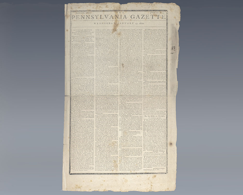 A Funeral Oration in Honor of the Memory of George Washington. Late General of the Armies of the United States.