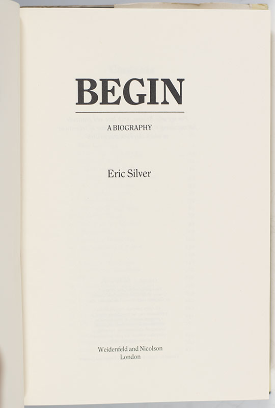 Begin: A Biography.