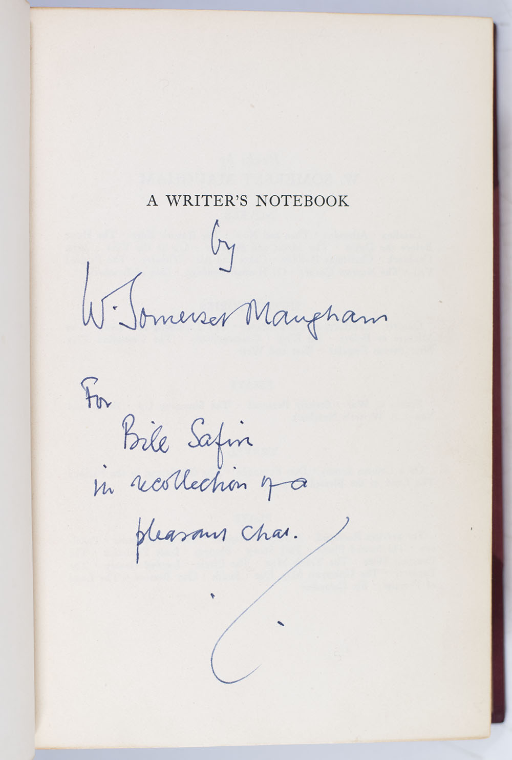 A Writer's Notebook.