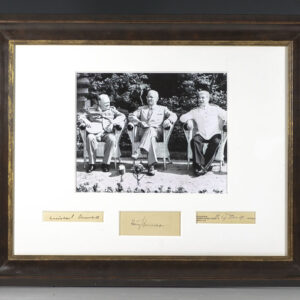 Harry S. Truman, Winston S. Churchill and Joseph Stalin Signatures.