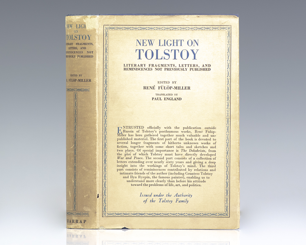 New Light on Tolstoy: Literary Fragments, Letters and Reminiscences Not Previously Published.