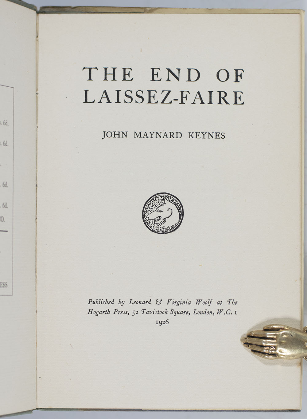 The End Of Laissez-Faire.