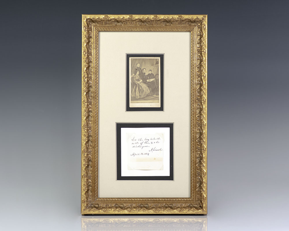 Abraham Lincoln Autograph Oath of December 8 Endorsement Signed.