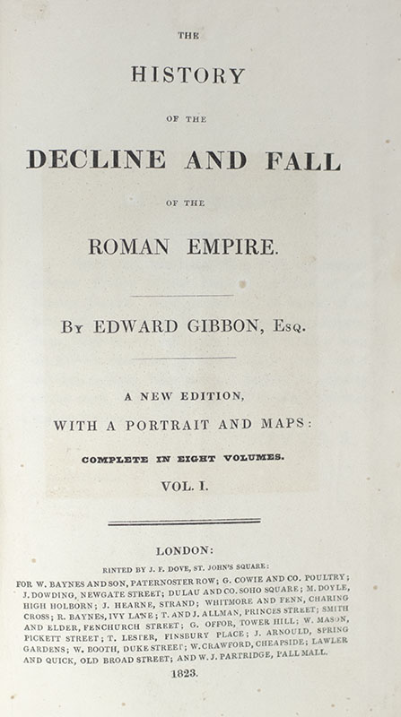 The History of the Decline and Fall of the Roman Empire.