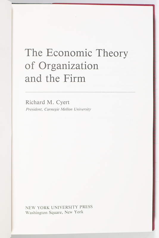 The Economic Theory of Organization and the Firm.