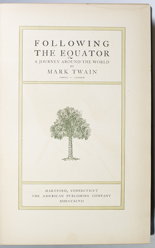 Following the Equator: A Journey Around the World.
