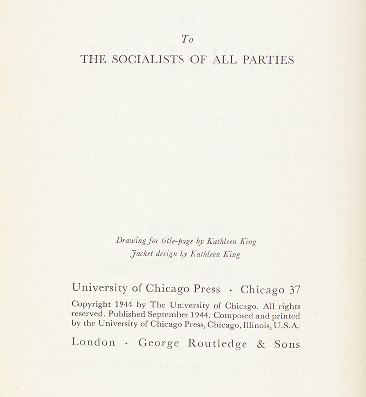 The Road to Serfdom.