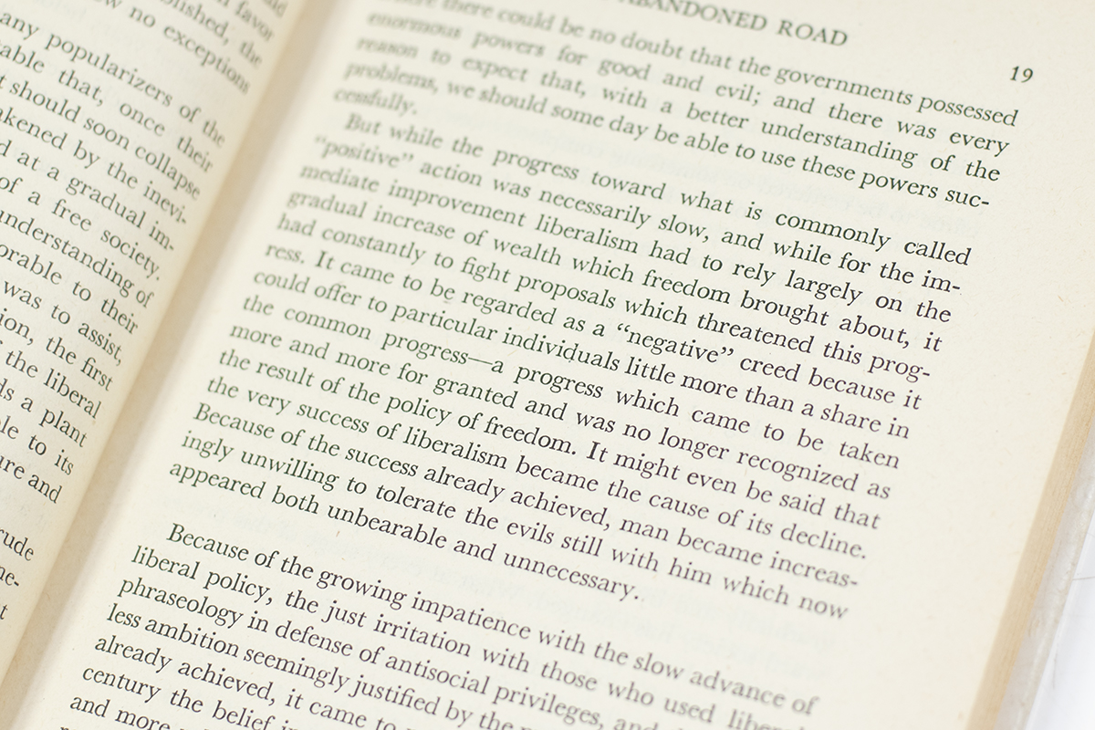 The Road to Serfdom.