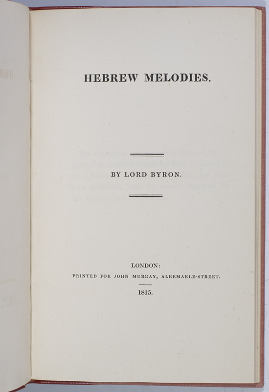 Hebrew Melodies.