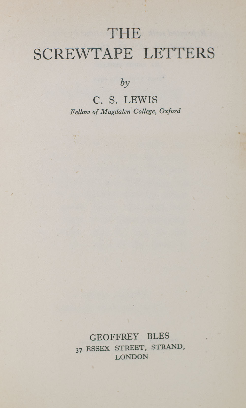 The Screwtape Letters.