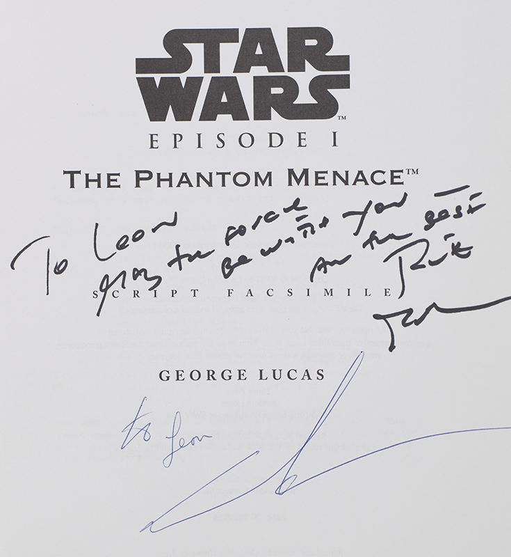 Star Wars Episode I The Phantom Menace Script Facsimile.