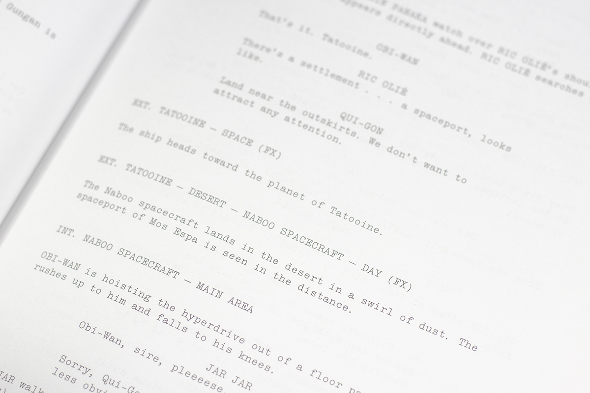 Star Wars Episode I The Phantom Menace Script Facsimile.