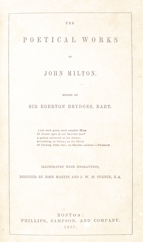 The Poetical Works of John Milton.