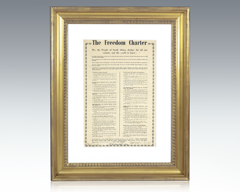The Freedom Charter of South Africa Signed Broadside.