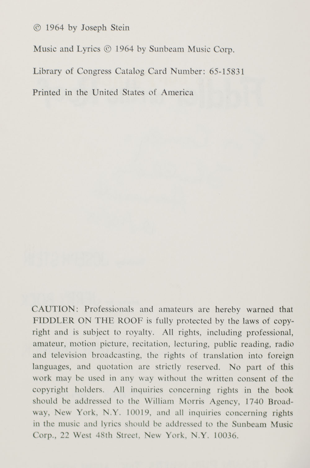 Fiddler on the Roof.