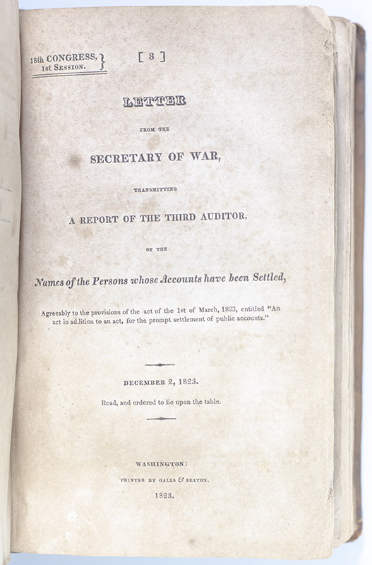 Message from the President of the United States, to Both Houses of Congress, at the Commencement of the First Session of the Eighteenth Congress. December 2, 1823.