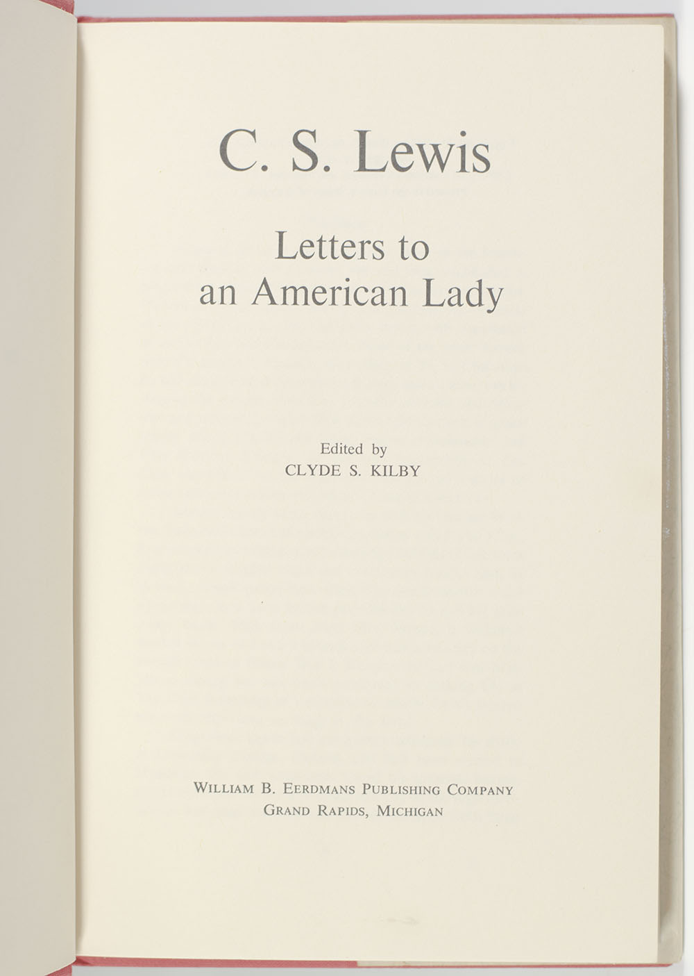 Letters to an American Lady.