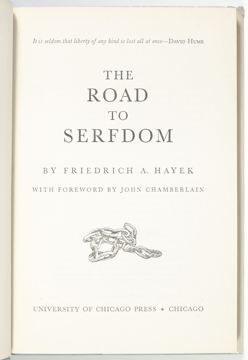 The Road to Serfdom.