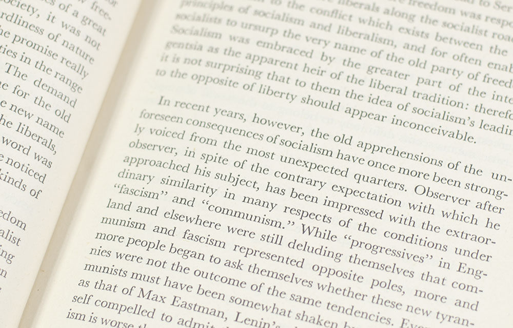 The Road to Serfdom.