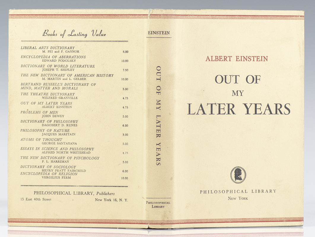 Out of My Later Years.