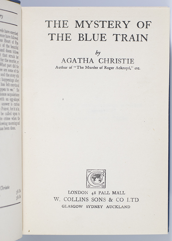 The Mystery of the Blue Train.