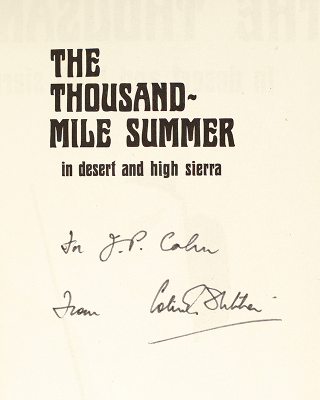 The Thousand-Mile Summer in Desert and High Sierra.