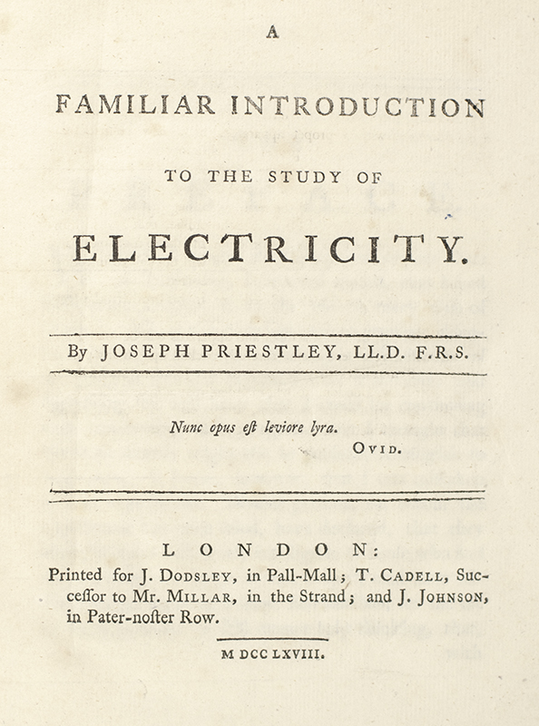 A Familiar Introduction to the Study of Electricity.