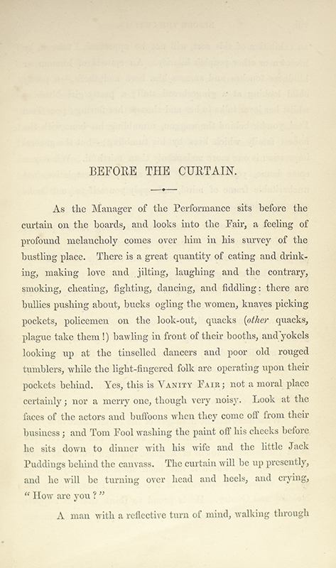 Vanity Fair: A Novel Without a Hero.