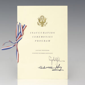 Lyndon B. Johnson and Hubert Humphrey Signed Inaugural Ceremonies Program.