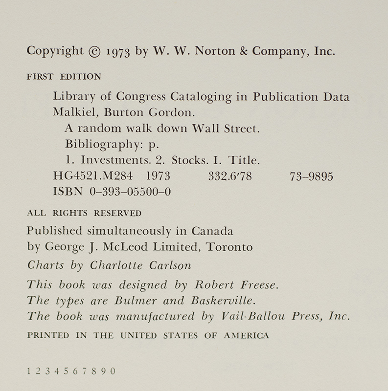 A Random Walk Down Wall Street.