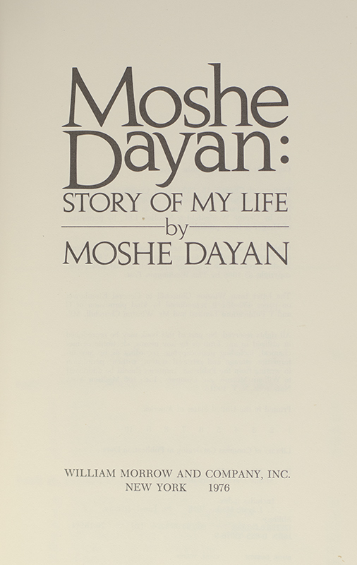 Moshe Dayan: The Story of My Life.
