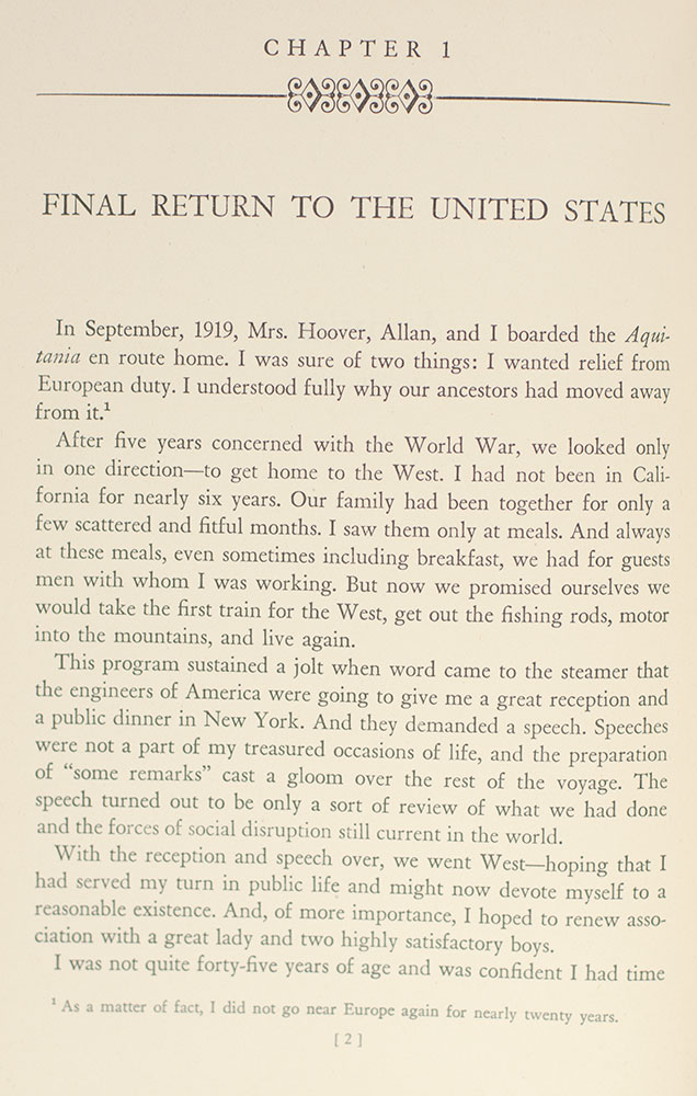 The Memoirs of Herbert Hoover: 1920-1933 The Cabinet and The Presidency.