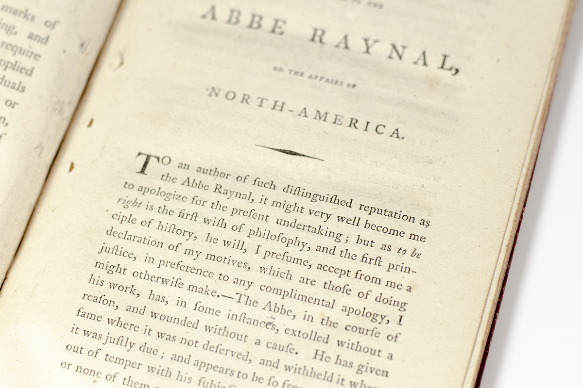 A Letter Addressed to the Abbe Raynal, on the Affairs of North-America. In Which the Mistakes in the Abbes Account of the Revolution of America Are Corrected and Cleared Up.