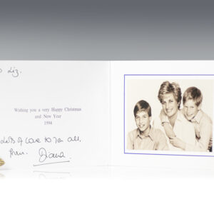 Princess Diana Signed Christmas Card.